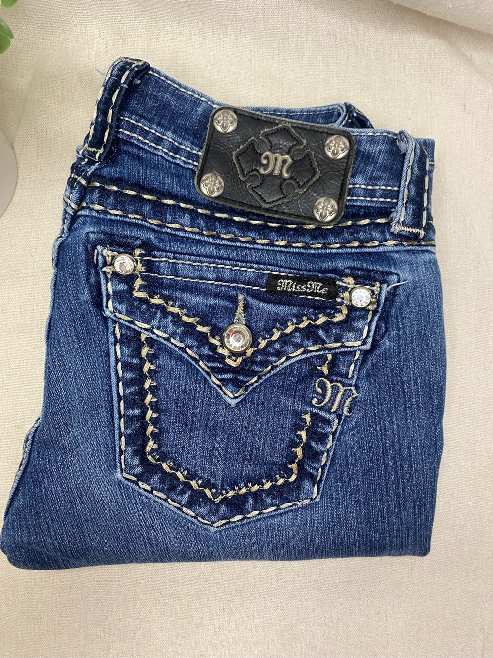 Miss Me Dark Blue Denim Jeans